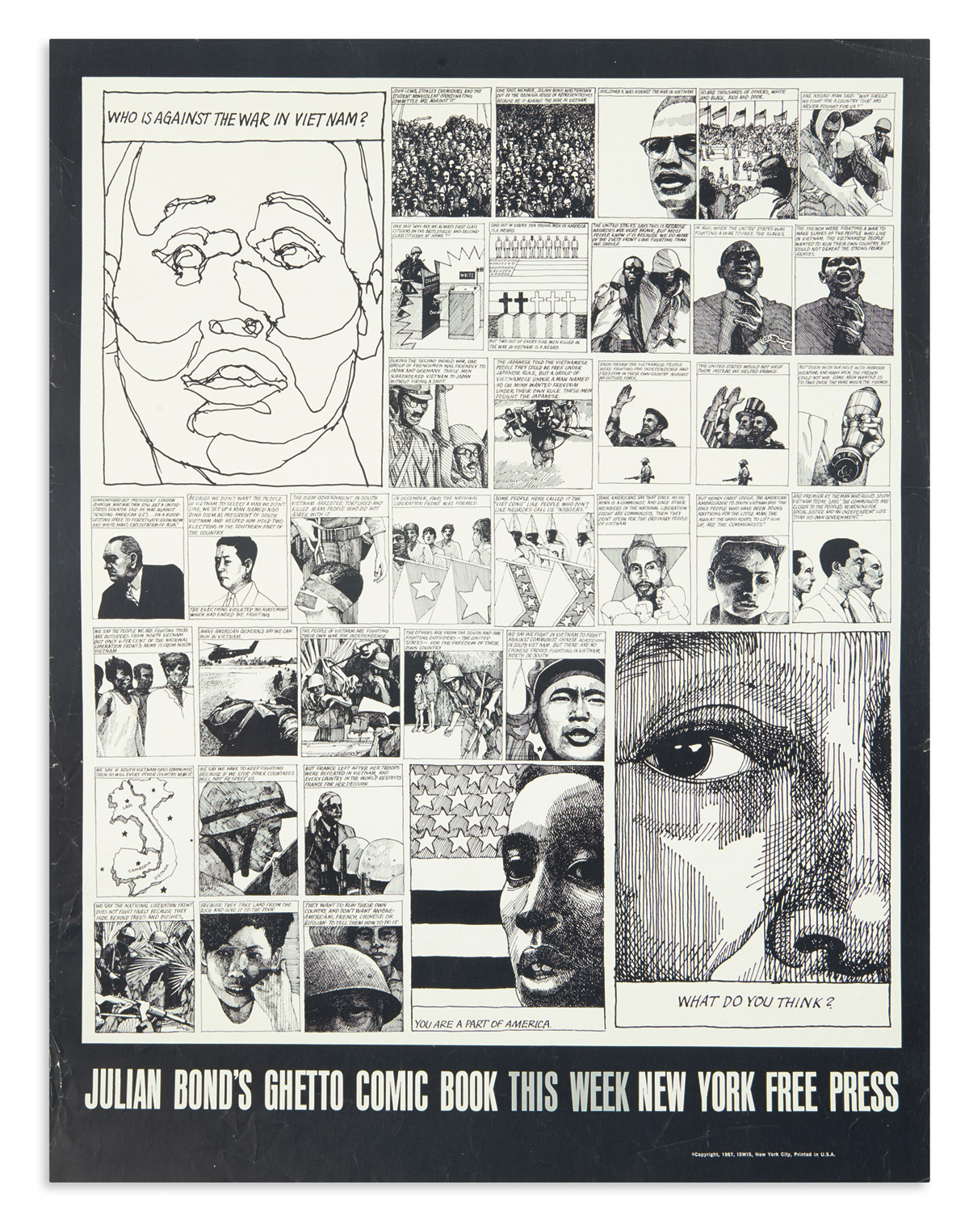 (POLITICS.) Julian Bonds Ghetto Comic Book, This Week, New York Free Press.